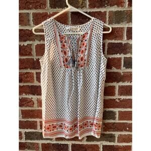 Max Studio Boho Printed Sleeveless Blouse Size L